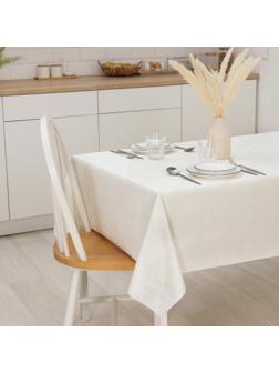 Клеёнка столовая на тканой основе с тиснением «Вензеля», 1,35×20 м, 330 (+/- 80) г/ кв.м, цвет белый