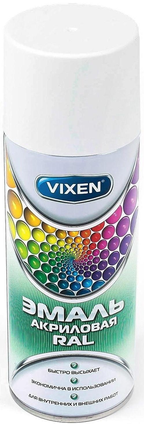 Эмаль акриловая VIXEN, сигнальный белый матовый, RAL 9003, аэрозоль, 520 мл