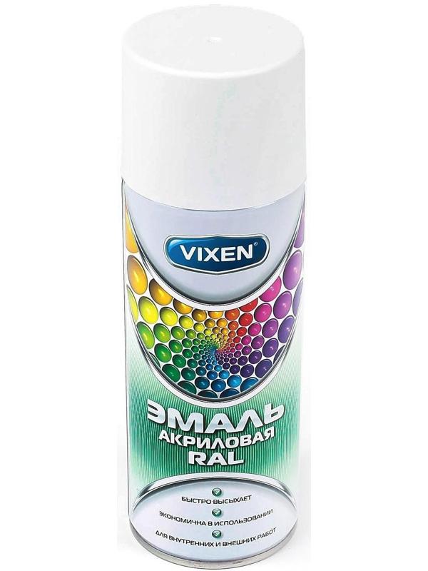 Эмаль акриловая VIXEN, сигнальный белый матовый, RAL 9003, аэрозоль, 520 мл