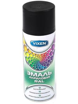 Эмаль акриловая VIXEN, черный янтарь матовый, RAL 9005, аэрозоль, 520 мл