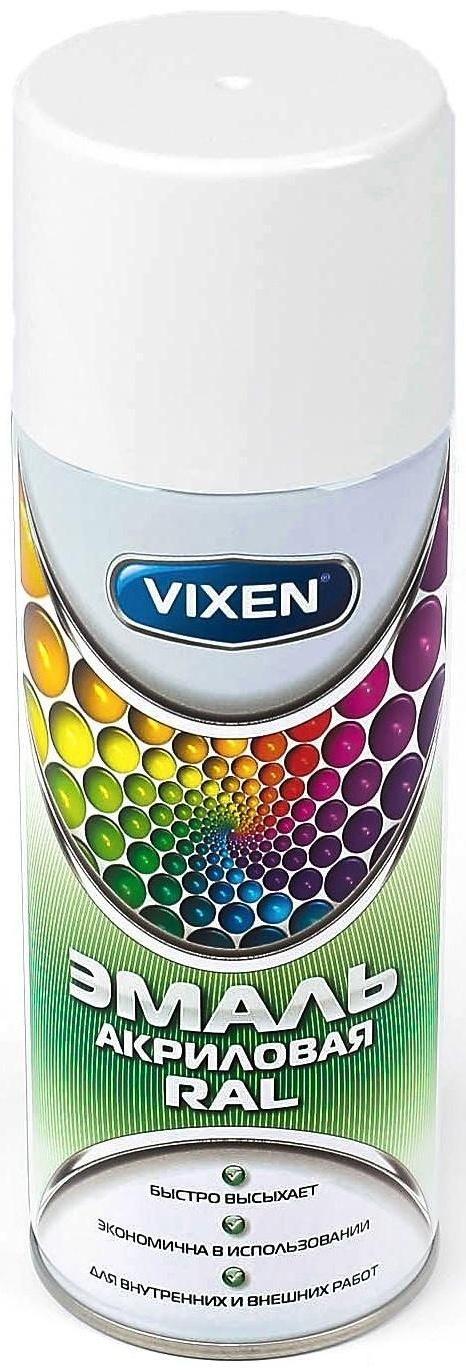 Эмаль акриловая VIXEN, сигнальный белый, RAL 9003, аэрозоль 520 мл