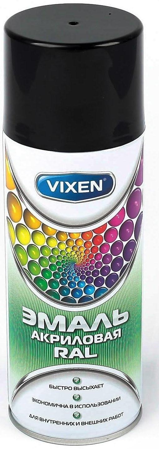 Эмаль акриловая VIXEN, черный янтарь, RAL 9005, аэрозоль 520 мл
