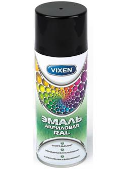 Эмаль акриловая VIXEN, черный янтарь, RAL 9005, аэрозоль 520 мл