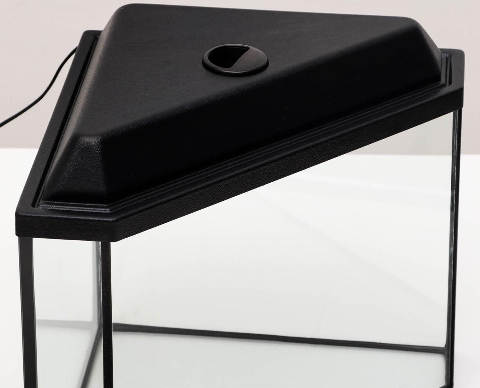 Аквариум дельта угловой с крышкой, 25 литров, 34 х 34 х 31/37,5 см, чёрный