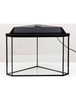 Аквариум дельта угловой с крышкой, 25 литров, 34 х 34 х 31/37,5 см, чёрный