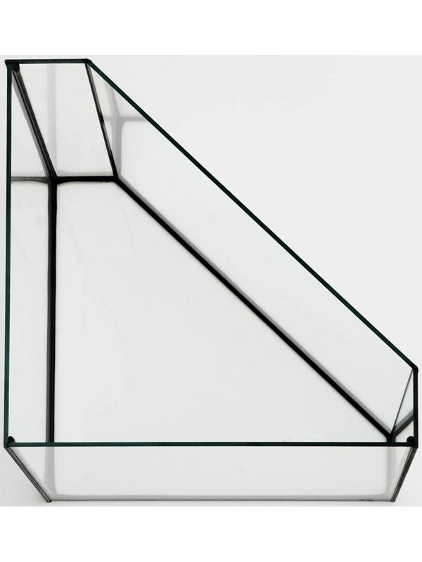 Аквариум дельта угловой с крышкой, 25 литров, 34 х 34 х 31/37,5 см, чёрный