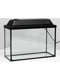Аквариум Атолл, прямоугольный, с крышкой, 20 литров, 38 х 19 х 28/33 см, чёрный