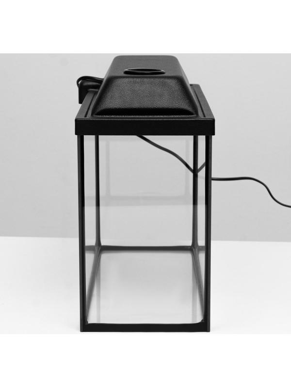 Аквариум Атолл, прямоугольный, с крышкой, 20 литров, 38 х 19 х 28/33 см, чёрный