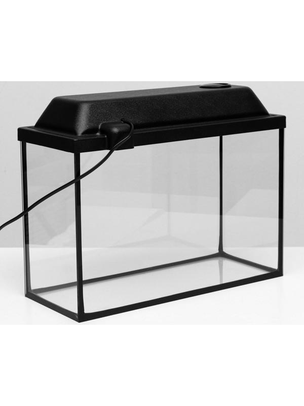 Аквариум Атолл, прямоугольный, с крышкой, 20 литров, 38 х 19 х 28/33 см, чёрный