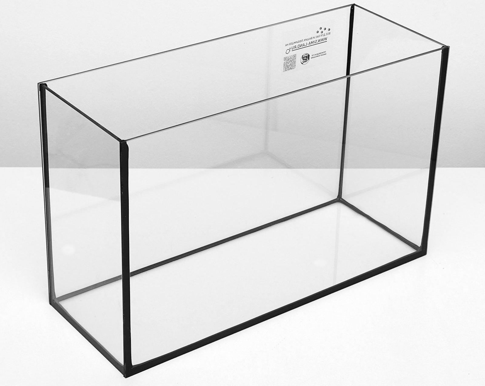 Аквариум Атолл, прямоугольный с крышкой, 40 литров, 55 х 21 х 35/40 см, чёрный