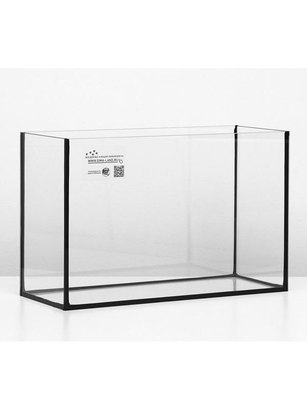 Аквариум Атолл, прямоугольный с крышкой, 40 литров, 55 х 21 х 35/40 см, чёрный