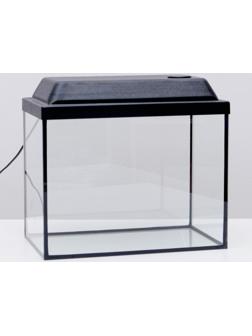 Аквариум прямоугольный, с крышкой, 35 литров, 42 х 25 х 33/38 см, чёрный