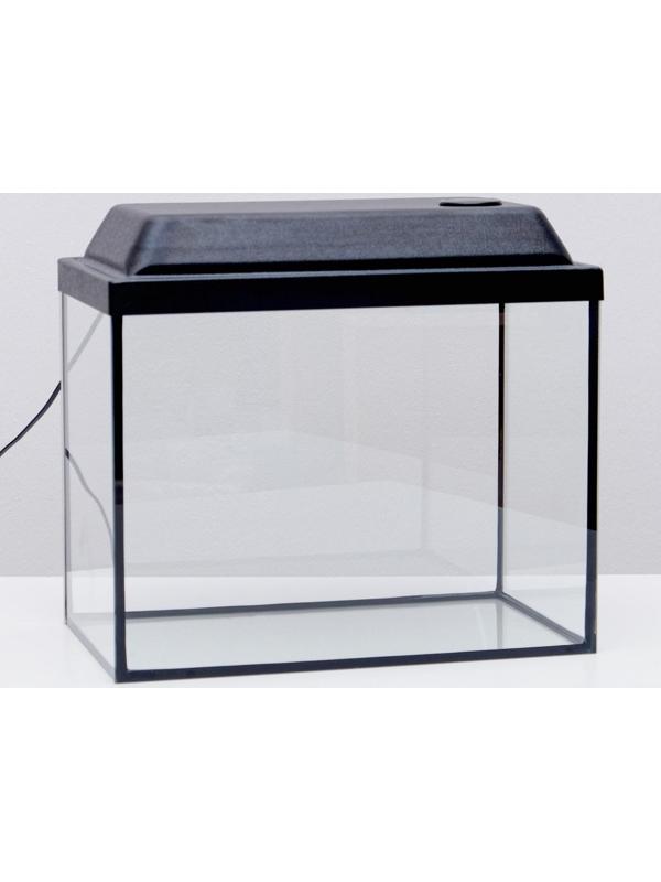 Аквариум прямоугольный, с крышкой, 35 литров, 42 х 25 х 33/38 см, чёрный