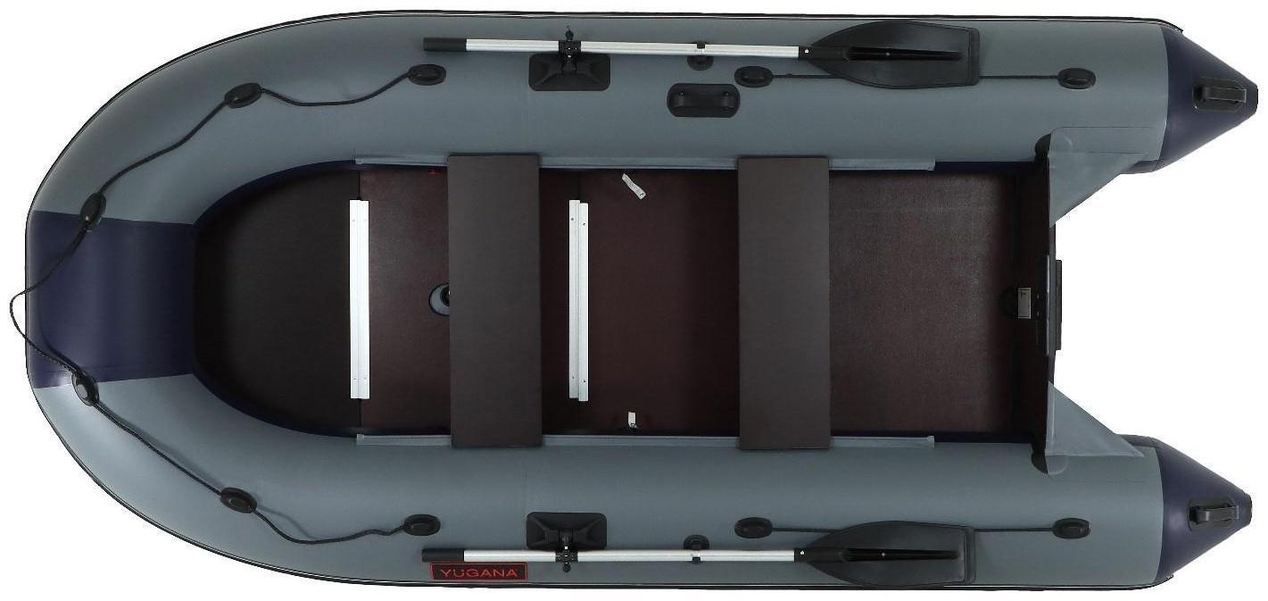 Лодка YUGANA 3400 СК, слань+киль, цвет серый/синий