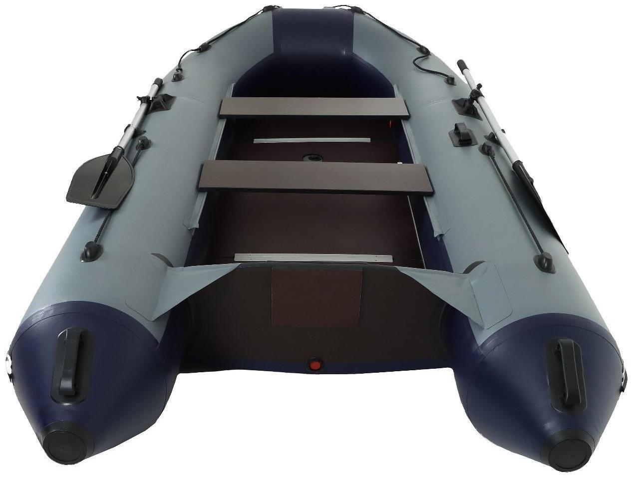 Лодка YUGANA 3400 СК, слань+киль, цвет серый/синий