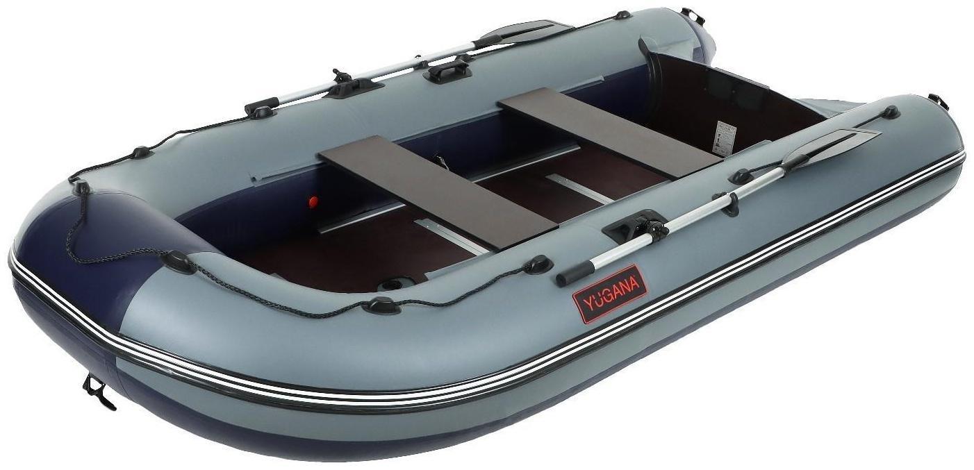 Лодка YUGANA 3400 СК, слань+киль, цвет серый/синий
