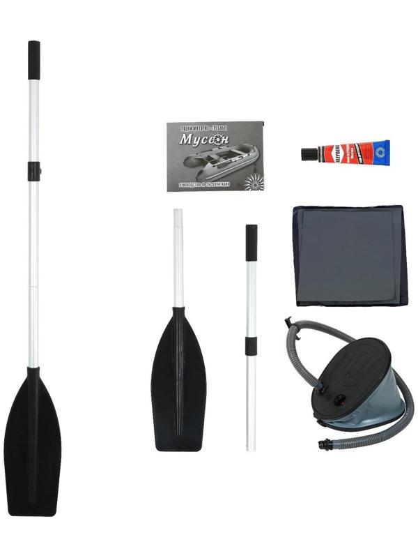 Лодка YUGANA 3400 СК, слань+киль, цвет серый/синий