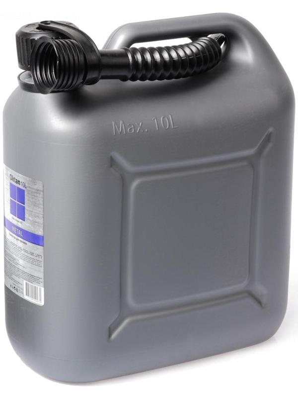 Канистра ГСМ Oktan METAL, 10 л, пластиковая, серая