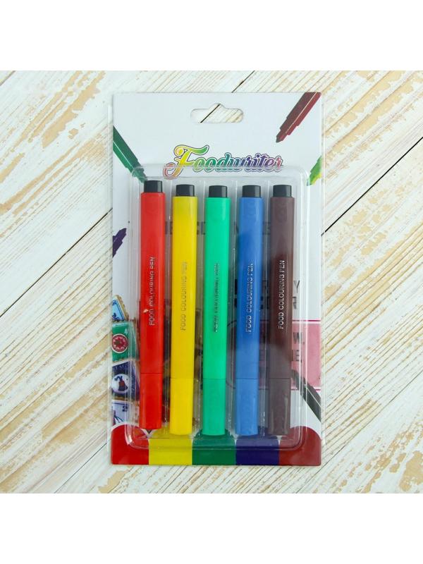 Набор маркеров для украшения десертов, 21×12×1,5 см, 5 шт, разноцветные