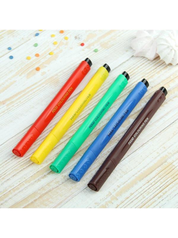 Набор маркеров для украшения десертов, 21×12×1,5 см, 5 шт, разноцветные