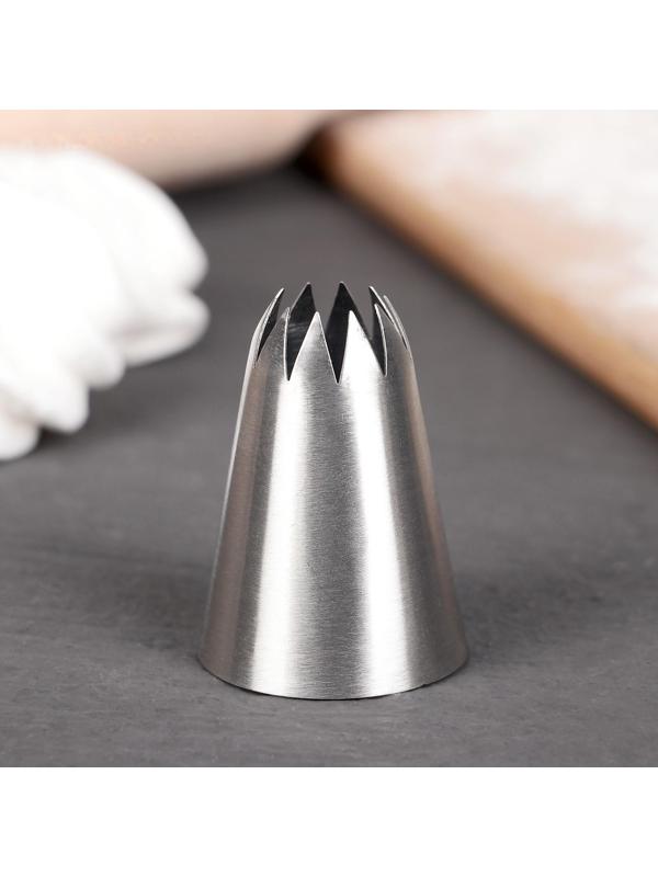 Насадка кондитерская «Закрытая звезда», d=3,4 см, выход 1,2 см, нержавеющая сталь