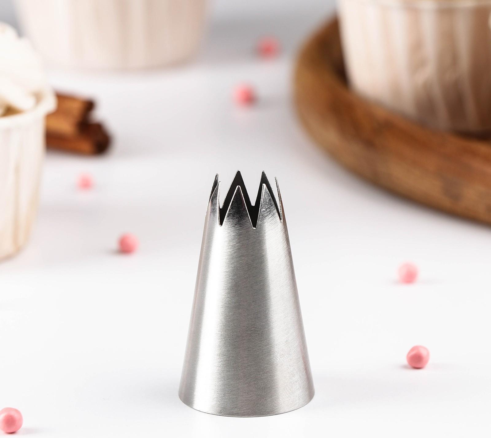 Насадка кондитерская «Открытая звезда», d=3 см, выход 1,2 см, нержавеющая сталь