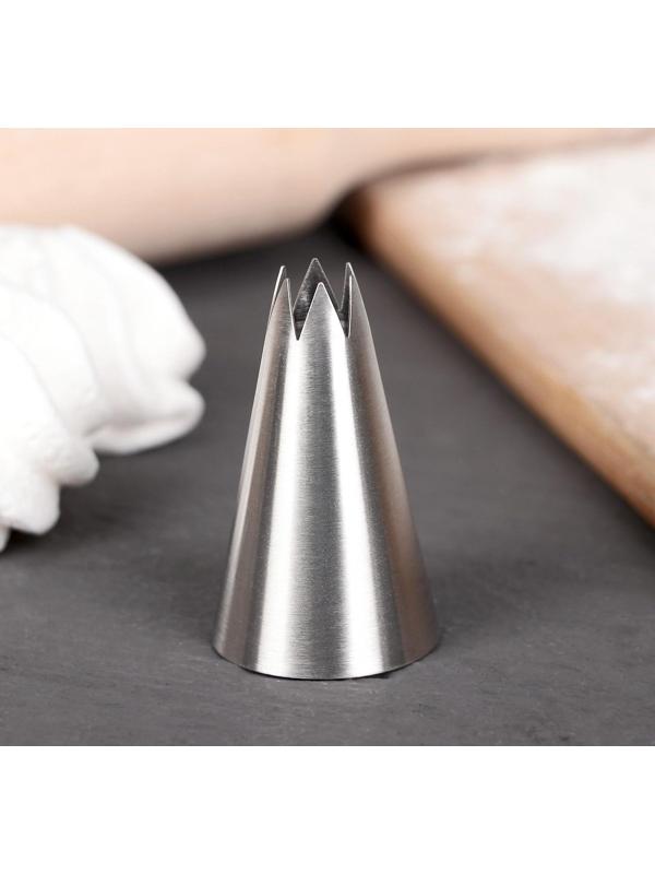 Насадка кондитерская «Открытая звезда», d=3 см, выход 1 см, нержавеющая сталь