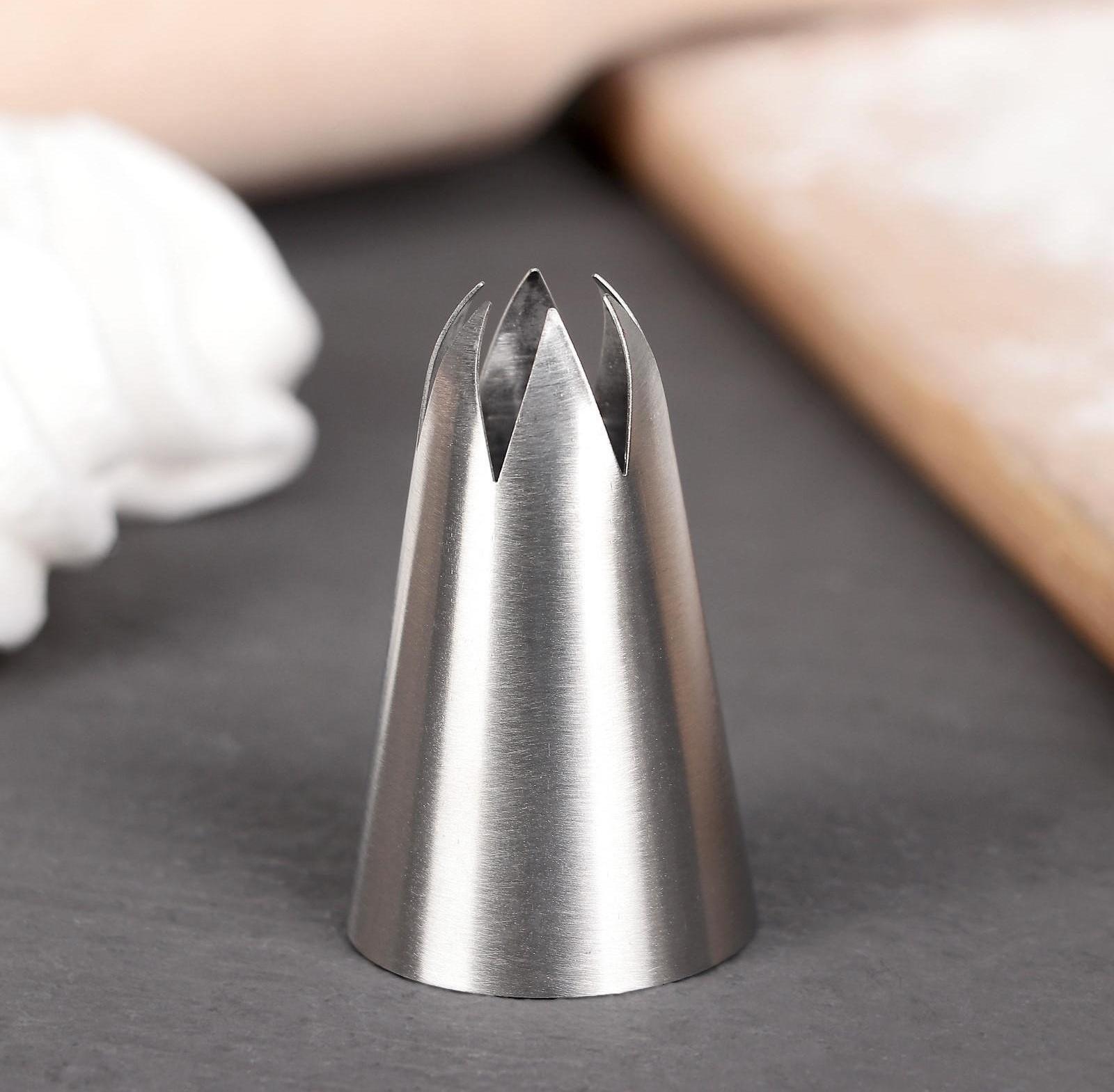 Насадка кондитерская «Закрытая звезда», d=3 см, выход 0,8 см, нержавеющая сталь