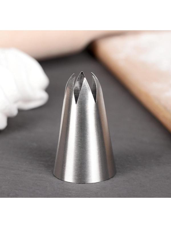 Насадка кондитерская «Закрытая звезда», d=3 см, выход 0,8 см, нержавеющая сталь