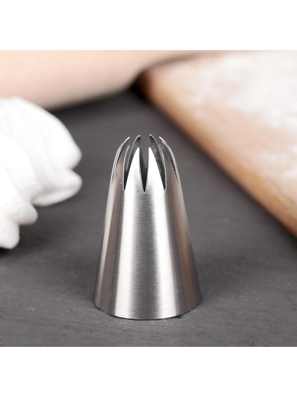 Насадка кондитерская «Закрытая звезда», d=3 см, выход 0,9 см,нержавеющая сталь