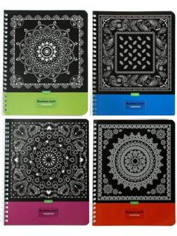 Тетрадь 80 листов клетка на гребне Bandana style, картонная обложка, 4 вида МИКС