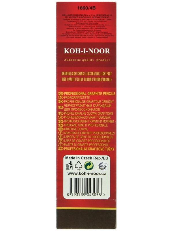 Карандаш чернографитный Koh-I-Noor 1860 4B Gold Star, профессиональный
