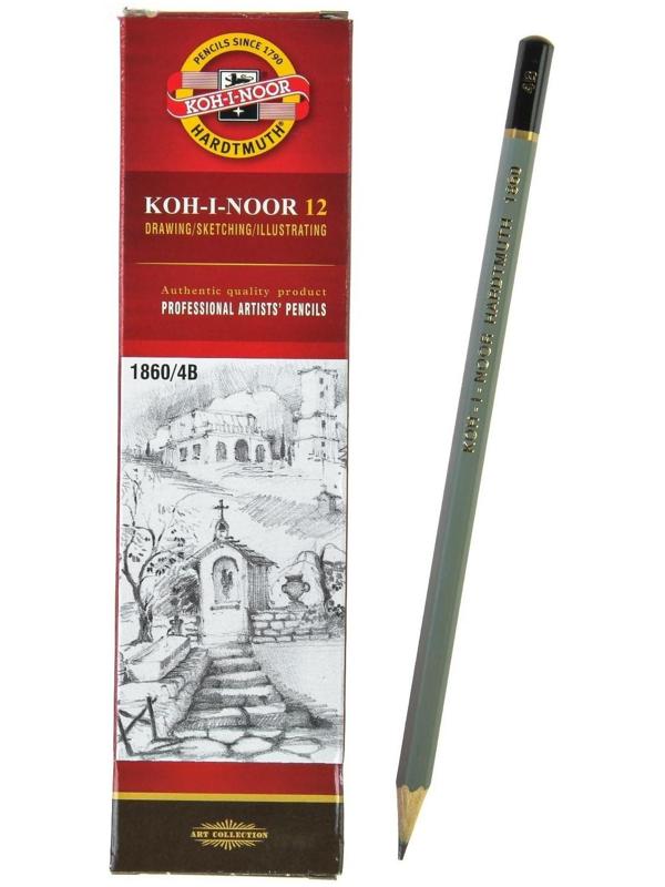 Карандаш чернографитный Koh-I-Noor 1860 4B Gold Star, профессиональный