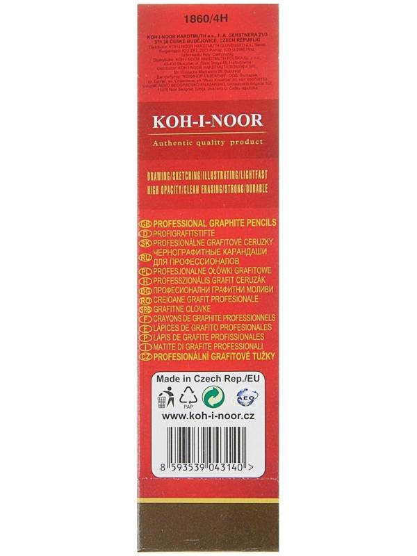 Карандаш чернографитный Koh-I-Noor 1860 4H Gold Star, профессиональный