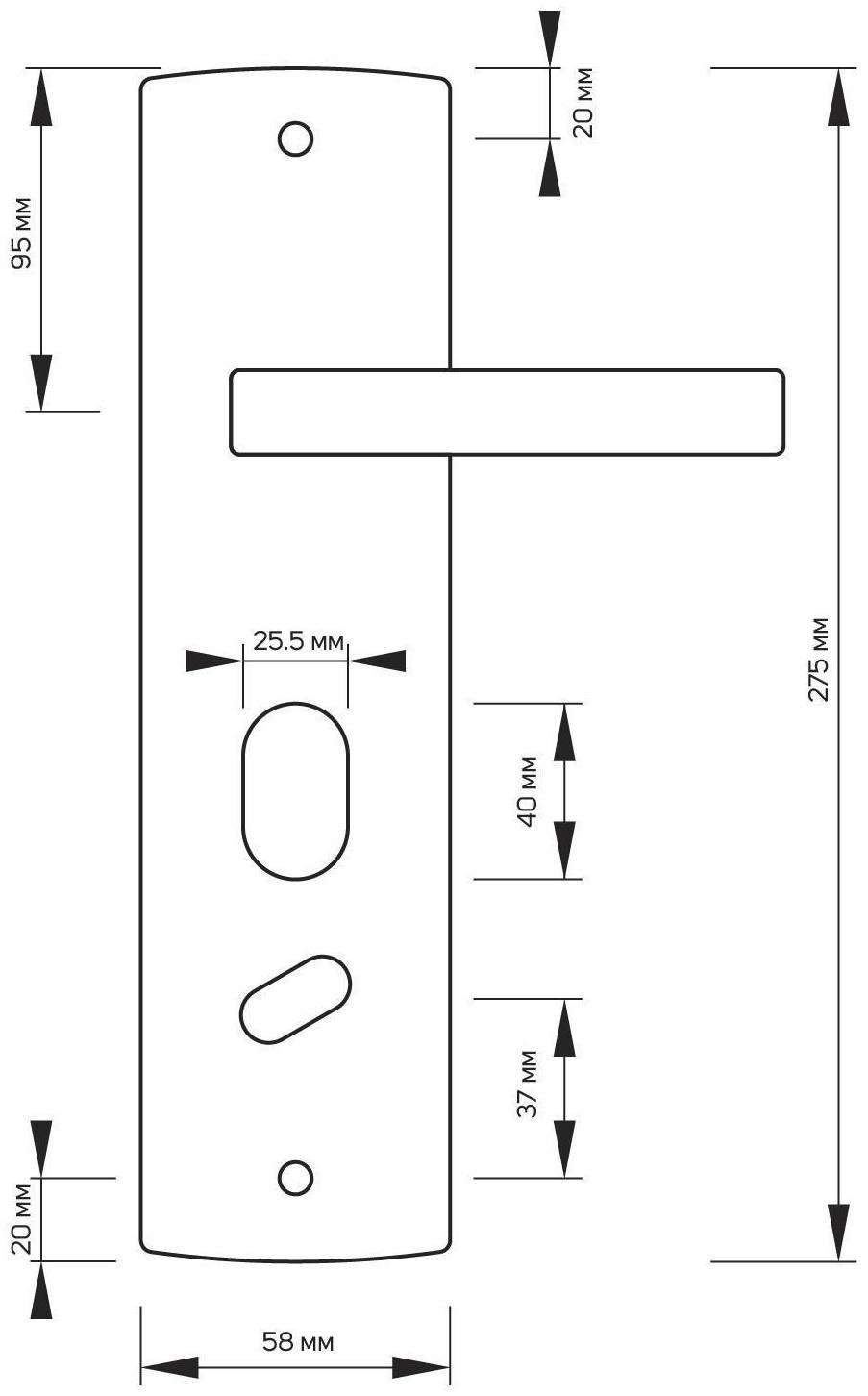 Ручка для китайской двери R1L, левая
