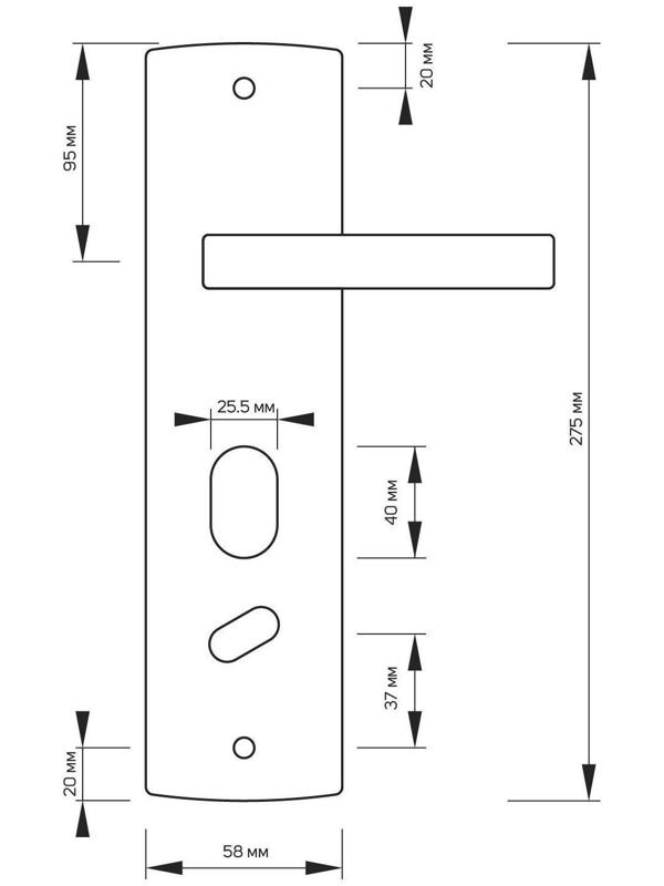 Ручка для китайской двери R1L, левая