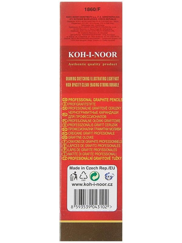 Карандаш чернографитный Koh-I-Noor 1860 F Gold Star, профессиональный