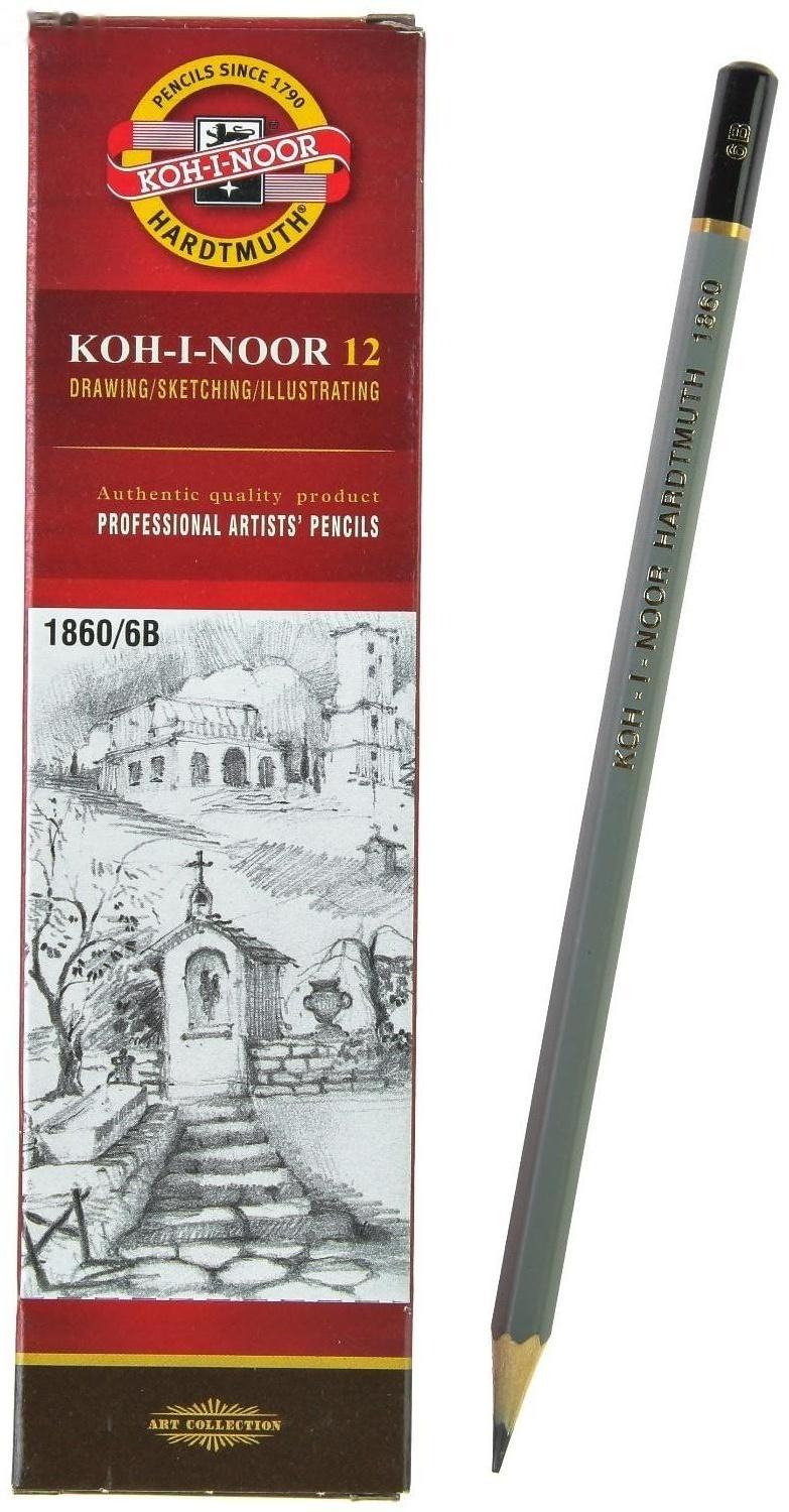 Карандаш чернографитный Koh-I-Noor 1860 6B Gold Star, профессиональный