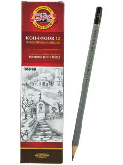 Карандаш чернографитный Koh-I-Noor 1860 6B Gold Star, профессиональный