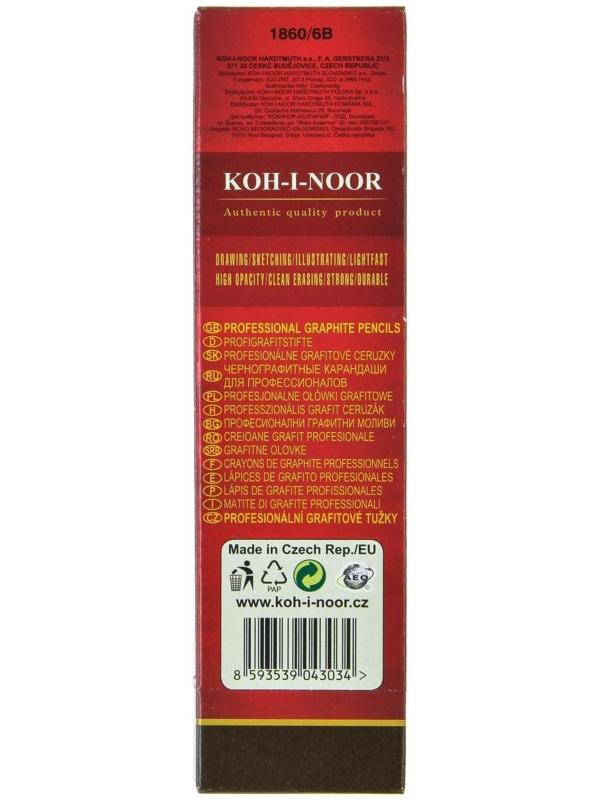 Карандаш чернографитный Koh-I-Noor 1860 6B Gold Star, профессиональный