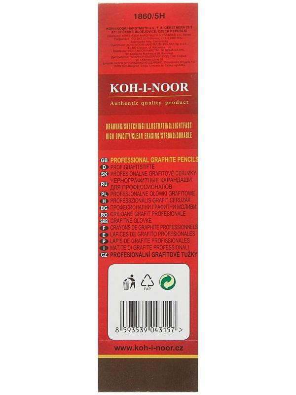 Карандаш чернографитный Koh-I-Noor 1860 5H Gold Star, профессиональный