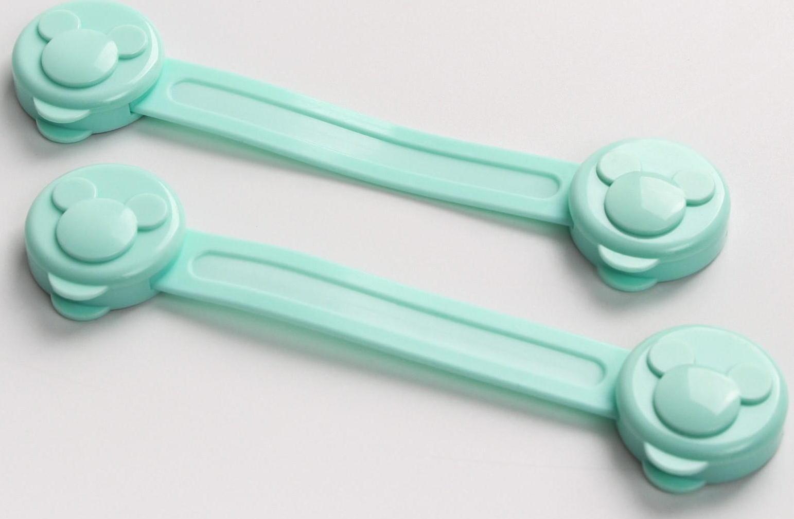 Блокиратор двери гибкий, набор 2 шт., цвет бирюзовый