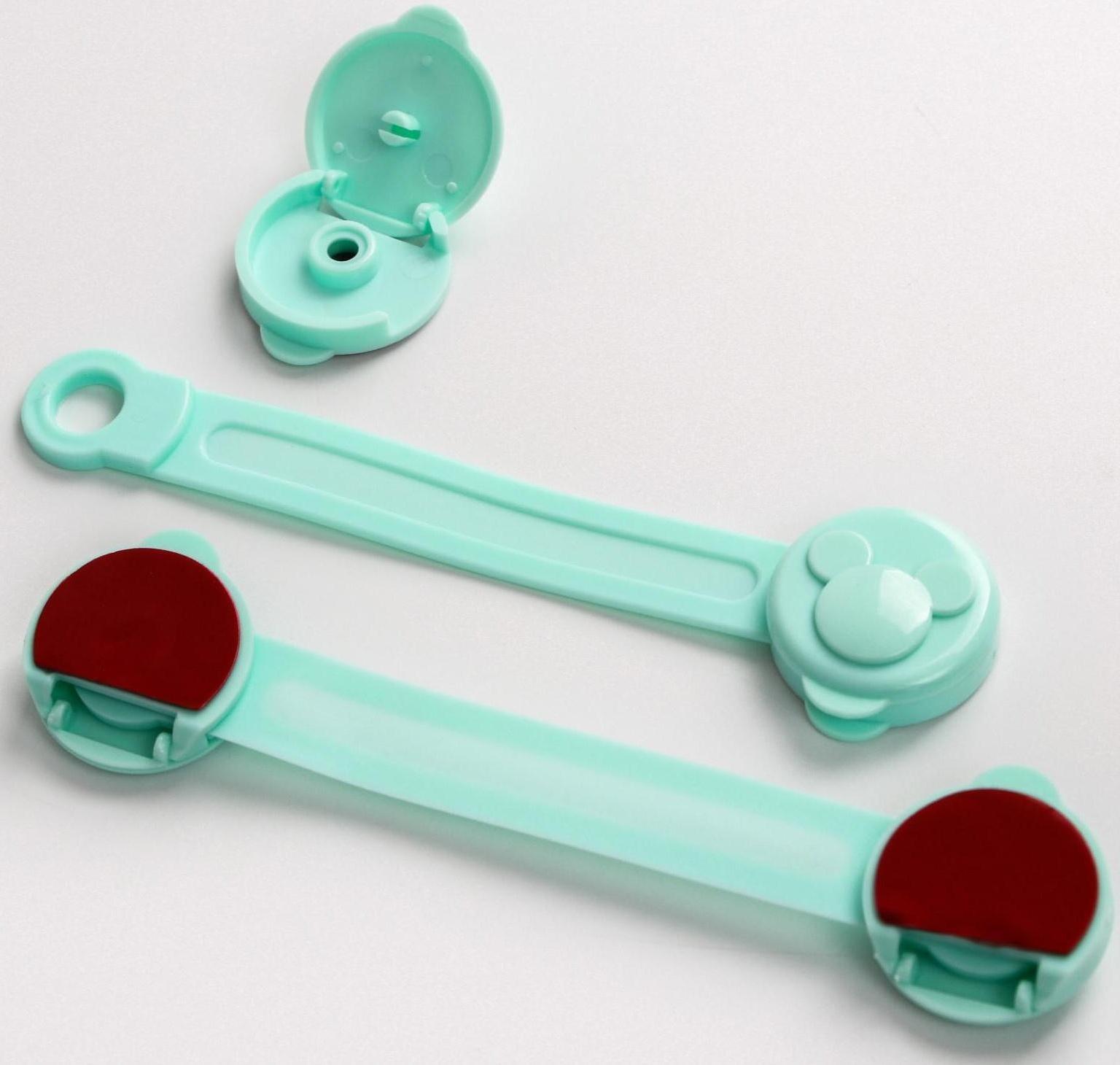 Блокиратор двери гибкий, набор 2 шт., цвет бирюзовый