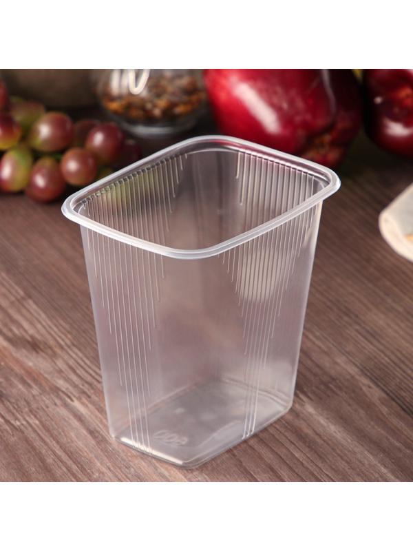 Контейнер одноразовый «Юпласт», 500 гр, 10,8×8,2×10,6 см, прямоугольный, цвет прозрачный