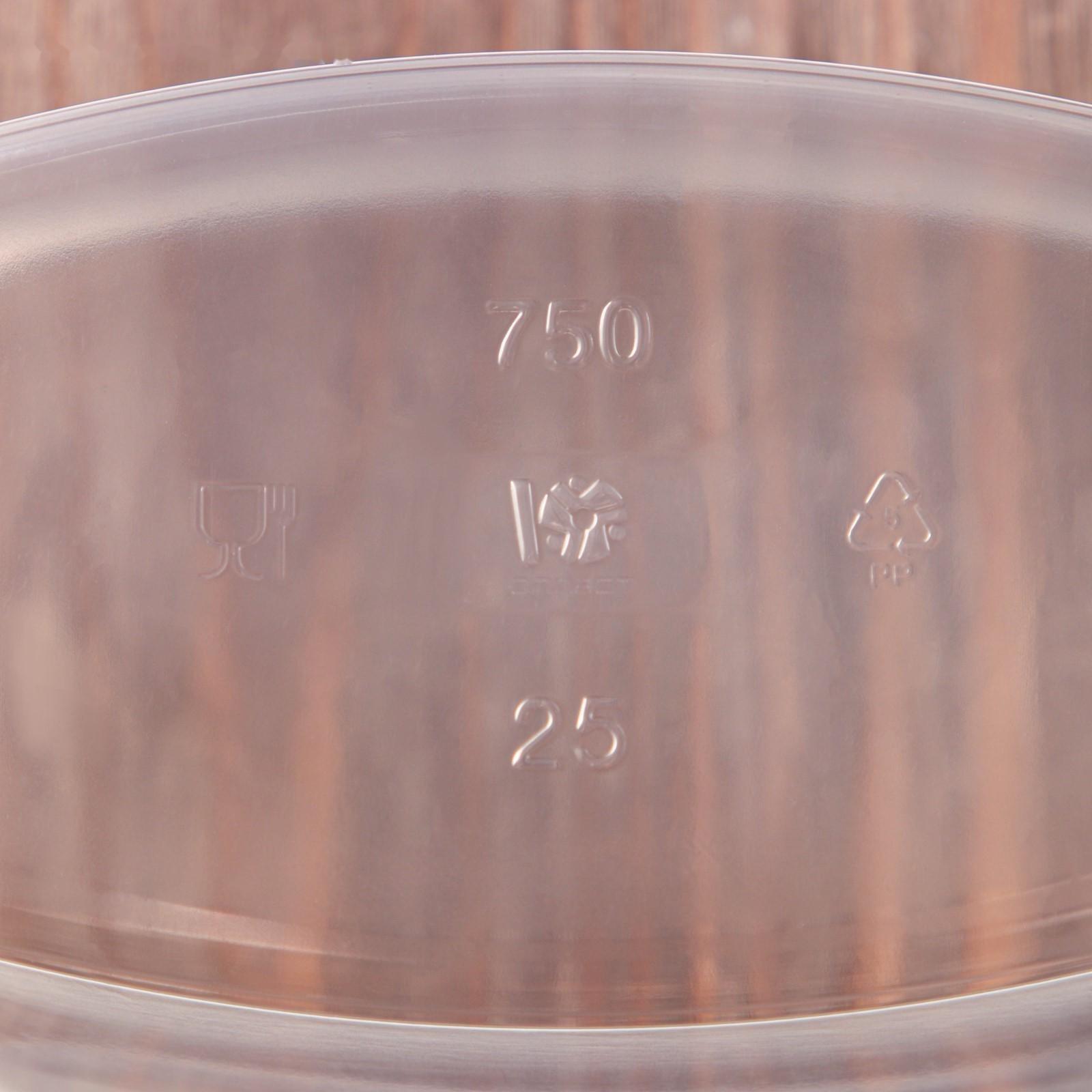 Контейнер одноразовый «Юпласт», 750 мл, 13,8×10,2×9 см, средний, цвет прозрачный