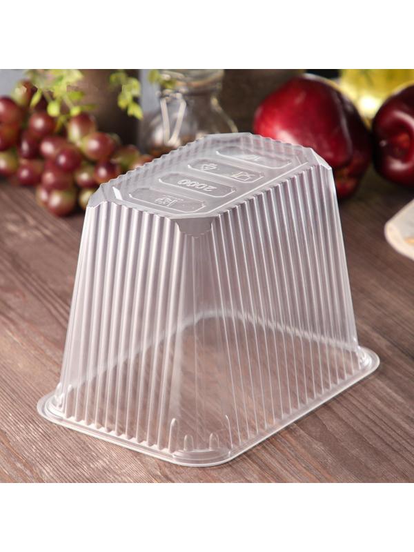 Контейнер одноразовый «Юпласт», 2 л, 18,6×13,2×13 см, цвет прозрачный