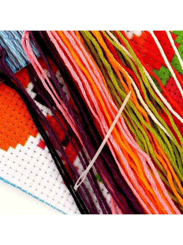 Вышивка крестиком для детей «Котик» 14х10 см. Набор для творчества