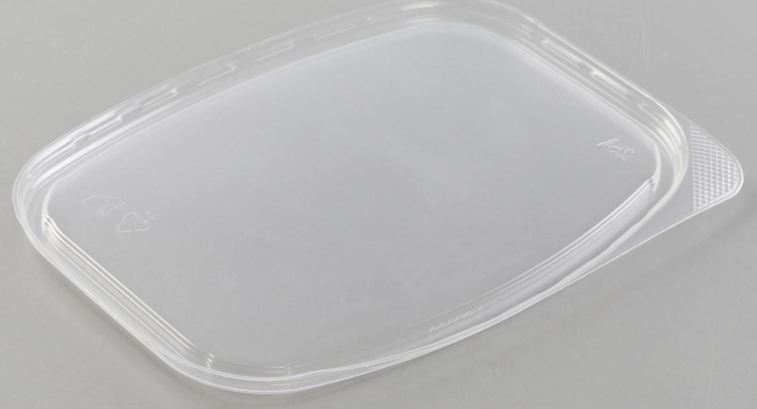 Крышка одноразовая «Юпласт», 13,8×10,2×9 см, для среднего контейнера, цвет прозрачный