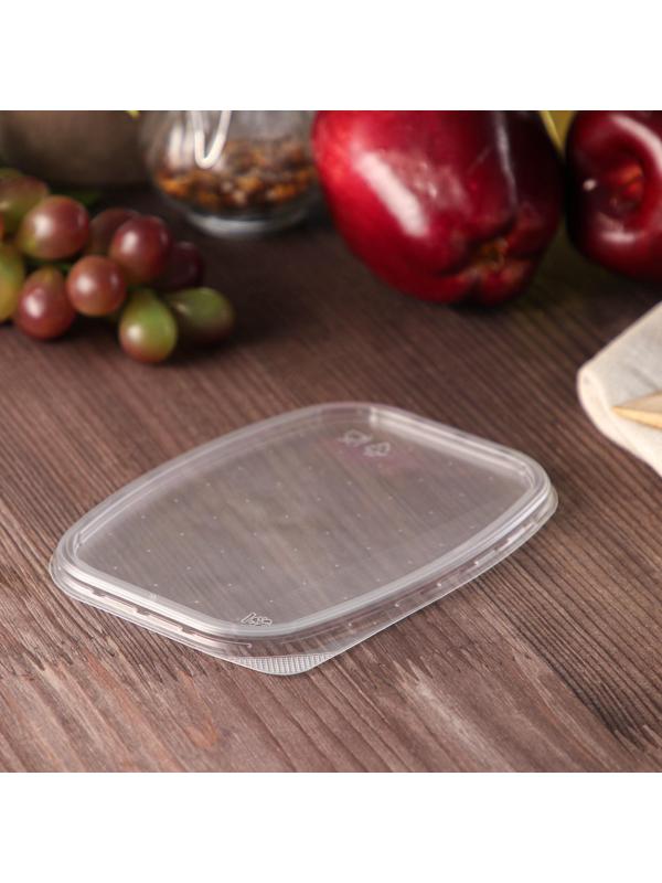 Крышка одноразовая «Юпласт», 13,8×10,2×9 см, для среднего контейнера, цвет прозрачный