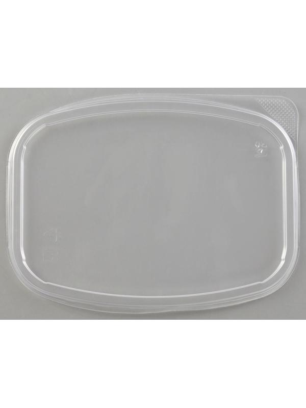 Крышка одноразовая «Юпласт», 13,8×10,2×9 см, для среднего контейнера, цвет прозрачный